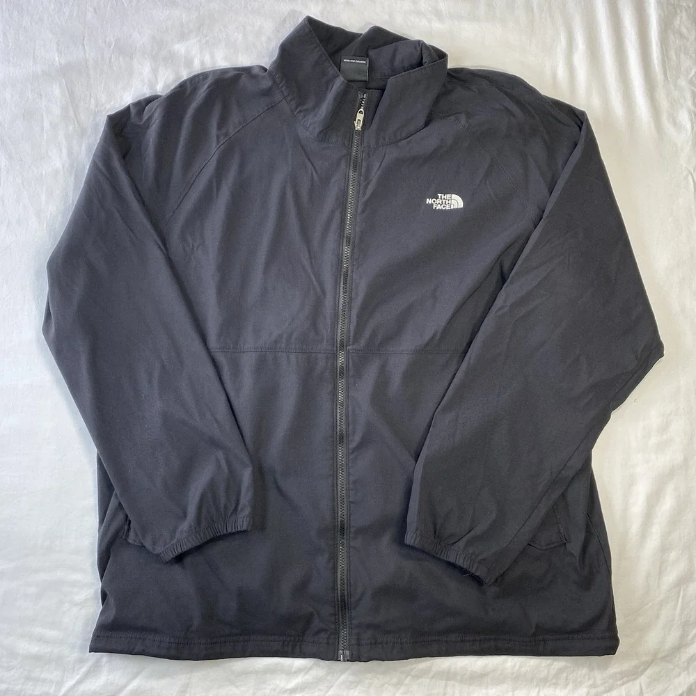 The North Face Men's Black Full Zip Softshell Jacket Stand-Up Collar 2XL
